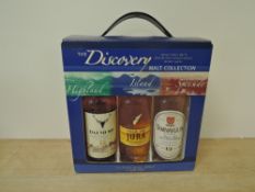The Discovery Malt Collection, 3 half bottles of Single Malt Scotch Whisky, Dalmore 12 Year, Jura 10