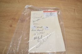 A signed menu obtained at dinner at Pavillion Daphine, Paris, June 1971, signatures include Apollo