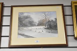 Dennis Morley, watercolour print depicting a country landscape, signed bottom right, 47.5cm x