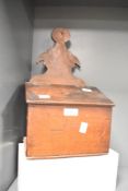 A 19th century oak candle box, h40cm