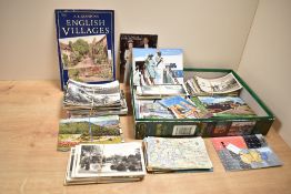 POSTCARDS, GB & WORLDWIDE COLLECTIONS, SEVERAL HUNDRED CARDS Small tub and flat box full of