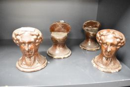 A set of 4 stoneware furniture supports/feet, h12.5cm