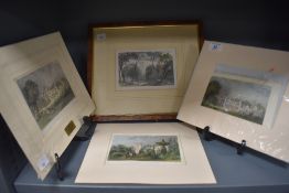 Local interest: After S. Laccy (British) Devil's Bridge, Kirkby Lonsdale, print under glass,