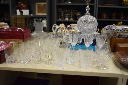 A quantity of Bohemian crystal glasses, fruit bowl and tumblers ect, to include a tureen