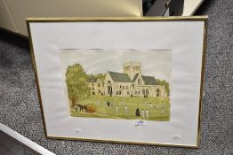 After Vincent Haddersley (british 1929-2010) colour print Crinket at Ampleforth, dated 85, within