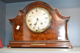 A Mappin and Webb mahogany 8 day mantel clock, h31cm Condition report: Damaged
