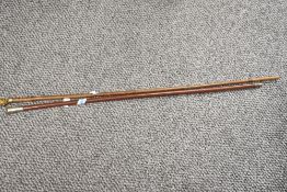 An early 20th swagger stick having dog head handle, L75.5cm, sold together with one other swagger