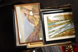 A group of 5 prints, to include North Parade Bridge, Bath and a landscape scene, (5)