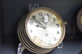 An early 20th century German brass clock face, w20cm