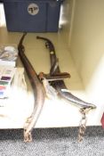 A pair of early steel horse hames harnesses, L77cm