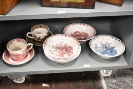 A set of 5 Mason's 'Fruit Basket' pattern bowls, w22cm, sold together with a Adams cup and saucer