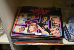 A group of mixed records, to include 20 ALL TIME GREATS OF THE 50'S, 20 EVERLASTING MEMORIES OF