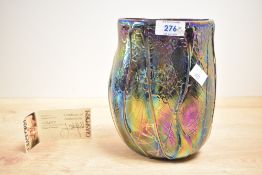A John Ditchfield for glassform hand blown iridescent art glass, signed to base, No 13197, h19cm