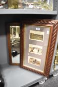 A picture frame containing 3 postcards of Cleveleys Promenade and tennis park, h58cm, sold