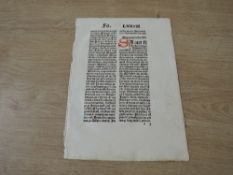 Incunabula. Medieval Latin Mammotrectus Bible Leaf, circa 1494. Single leaf printed on both sides.