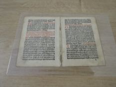 Post-Incunabula. Four printed leaves, measuring 17.5cm x 12cm approx. Germanic text. Date unknown.
