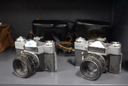 Two Zenit E cameras with Helios-44-2 2/56 lenses