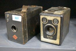 Two Box Cameras, A Brownie Six-20 Model C and an Agfa