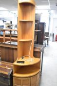 A G plan or Nathan teak full height corner shelf