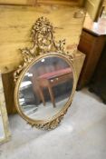 A vintage gilt frame wall mirror having foliate frame, height approx. 108cm