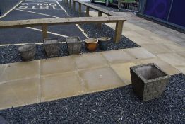 A selection of garden planters , mixture of glazed and concrete