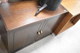 A laminate oak effect office or similar side cabinet, width approx. 90cm