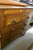 A 19th Century oak secretaire chest having secret drawers and fitted interior, width approx. 124cm
