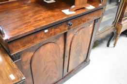 A 19th Century flame mahogany sideboard/buffet having ledge back, width approx. 107cm