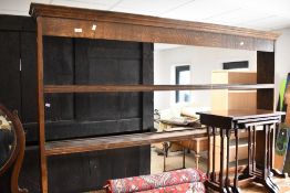 A period oak dresser having open plate rack over breakfront base, width approx. 180cm