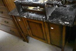 A Victorian marble top washstand, width approx. 92cm