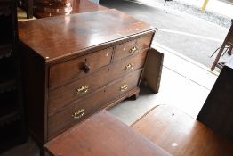 A 19th Century and later oak chest of two over two drawers, width approx. 118cm, some of the drawers