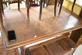 A vintage oak refectory style dining table, approx. 137 x 84cm