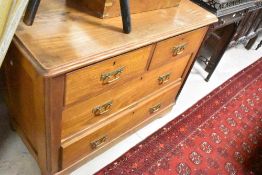 A Victorian Aesthetic style oak chest of two over two drawers, width approx. 103cm