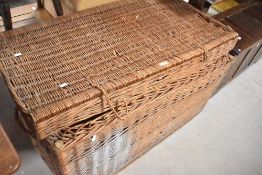 A large wicker hamper, approx. dimensions 101 x 55 x 55cm