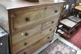 A Victorian mahogany secretaire chest , width approx. 121cm