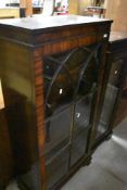 An early 20th Century narrow display cabinet , height approx. 137cm