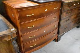A modern mahogany chest of four long drawers, width approx. 80cm