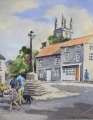 E Charles Simpson (British 1915-2007) four watercolours 'Autumn in York, near The Shambles', 'Market