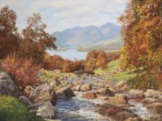 Local interest* Arthur Terry Blamires (British b.1930) oil on board 'Ashness Bridge, Derwent Water