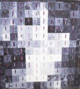 P.H Webster (contemporary) oil on canvas 'Composition in Grey' an eye catching modern geometric