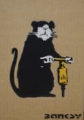 In the style of Banksy (British, b.1974) limited edition graffiti stencil on cardboard, 'Dismaland