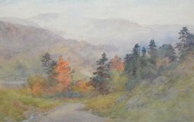 Local interest*Cuthbert Rigby (British 1850-1935) watercolour, autumnal Lake District scene,