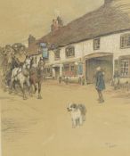 After Cecil Aldin (British 1870-1935) a group of five colour prints, Public Houses, each mounted and
