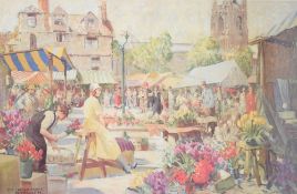 After William Lee-Hankey (British 1869-1952) colour L.N.E.R railway advertising print Norwich It's