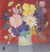 Helen Layfield Bradley (1900-1979) oil on board, 'Flowers from our Hedgerows in July' still life
