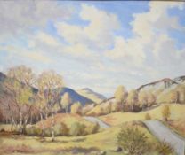 Robert Thompson (British 20th century) oil on board 'The Road to Stronachlacher' signed lower
