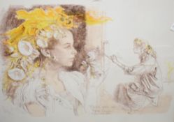 After John Stanton Ward (British 1917-2007) colour print 'Flora Gave Me fairest Flowers' within a