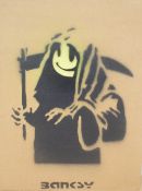 In the style of Banksy (British, b.1974) limited edition graffiti stencil on cardboard, 'Dismaland