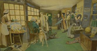 After Cecil Aldin (British 1870-1935) colour proof print 'The Maiden's Head at Uckfield' interior