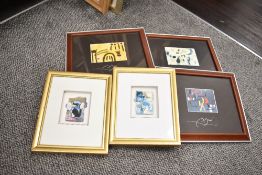 A carton of assorted prints and decoupage pictures etc.
